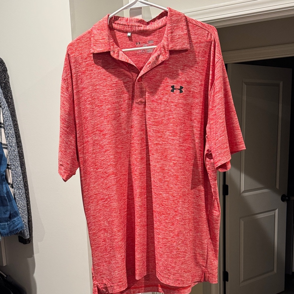 Under Armour Men's Heathered Red Polo